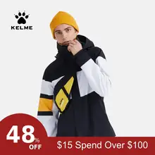 KELME Mens Jackets And Coats Colorblock Streetwear Oversized Jacket Trainning Sport Running Hooded Jacket Men Hoodie 36931033