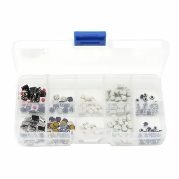 

250 Pcs Tactile Push Button Switch Micro Switch 10 Models for Car Remote Control Button Switches Kit Set Key switch