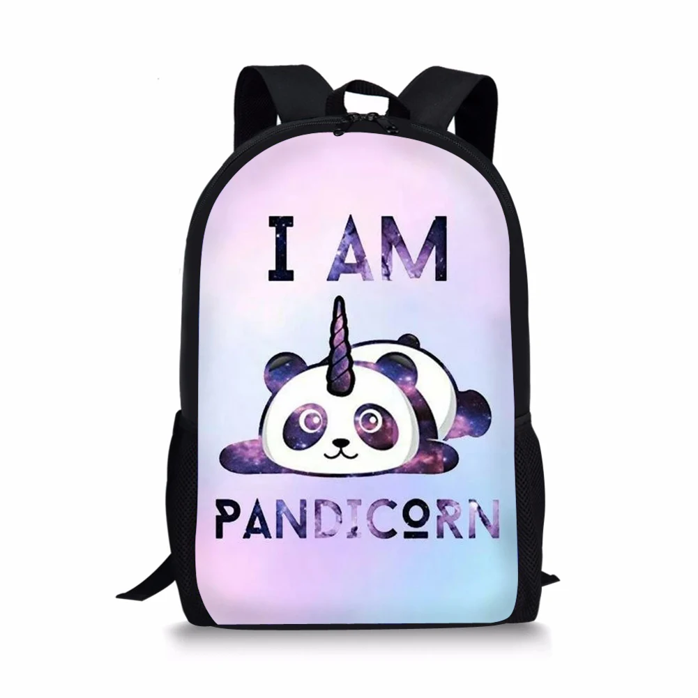 

Children's Backpack Panda Unicorn Pattern Students School Bags Cartoon Animal Print Teenagers Book-Bag Mochila Travel Bag