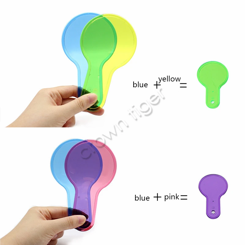 6pcs/set crystal Six Colors Plastic Tablets Children kids Learn Early Color educational Toys Kindergarten Montessori Teaching