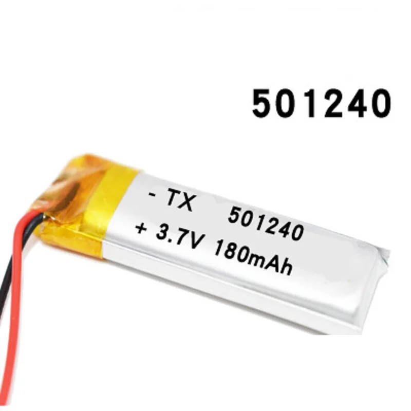 3.7V 180mAh 501240 Battery Li-Polymer Rechargeable Li Po Lithium Cells for GPS Bluetooth Earphone MP3 MP4 051240 | Электроника
