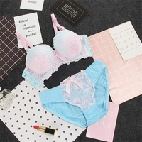 Biustonosz Push Up biustonosz i majtki komplet zestaw z haftowanym biustonoszem kobiety Plus rozmiar głębokie V bielizna 70 75 80 85 AB miseczka dla kobiet bielizna 5