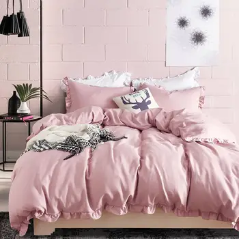 

New ruffled Home comforter bedding set fresh Queen King Size bed set duvet covers Bedclothes 1pcs Quilt Cover +2pcs Pillow cases