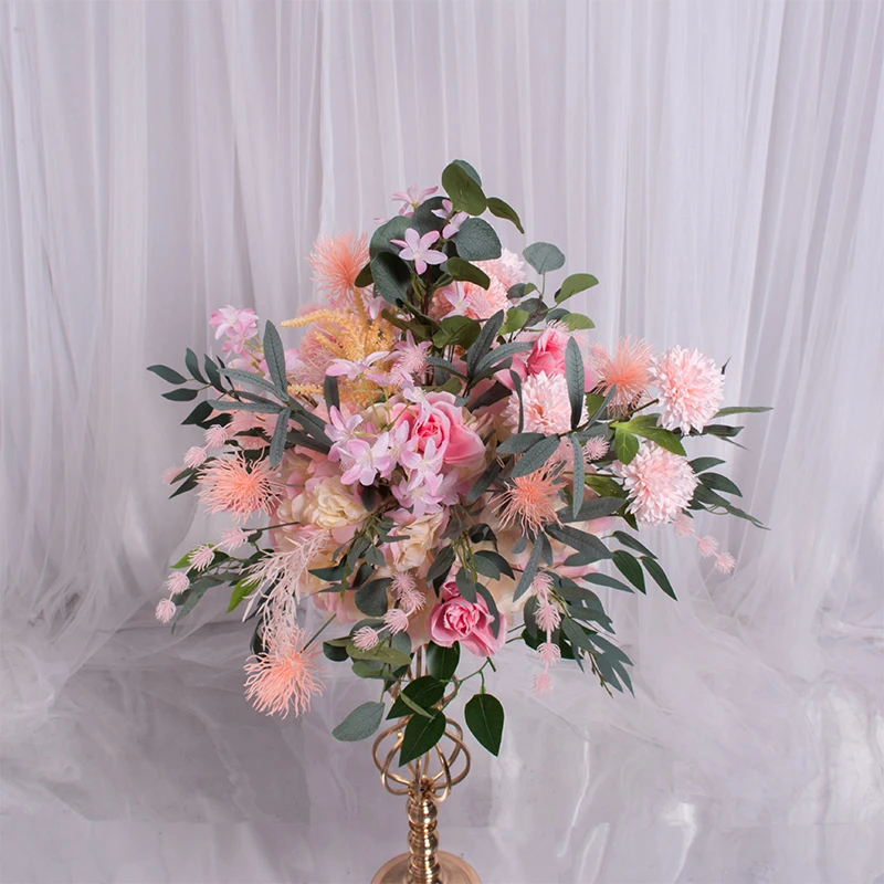 Цветок из искусственного шелка мяч цветы стеллаж для выставки товаров для свадебного стола роскошный фон стол приспособления для декора вечеринки самодельный цветок поделка