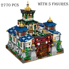 2770 pçs dobrável jingwu hall modelo mini blocos de construção da cidade rua vista com figuras kit tijolos conjunto brinquedos para o miúdo presente natal