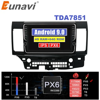 

Eunavi 2 din car radio stereo multimedia Android 10 For Mitsubishi Lancer 2007-2012 Navigation GPS TDA7851 NO 2din dvd cd player