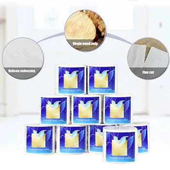 

10 Rolls Toilet Paper Household 4 Layers Tissue Soft Skin-Friendly for Bathroom New