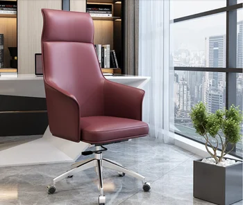 

Nordic computer chair modern simple anchor lift rotating ergonomic back home comfortable office chair leather chair