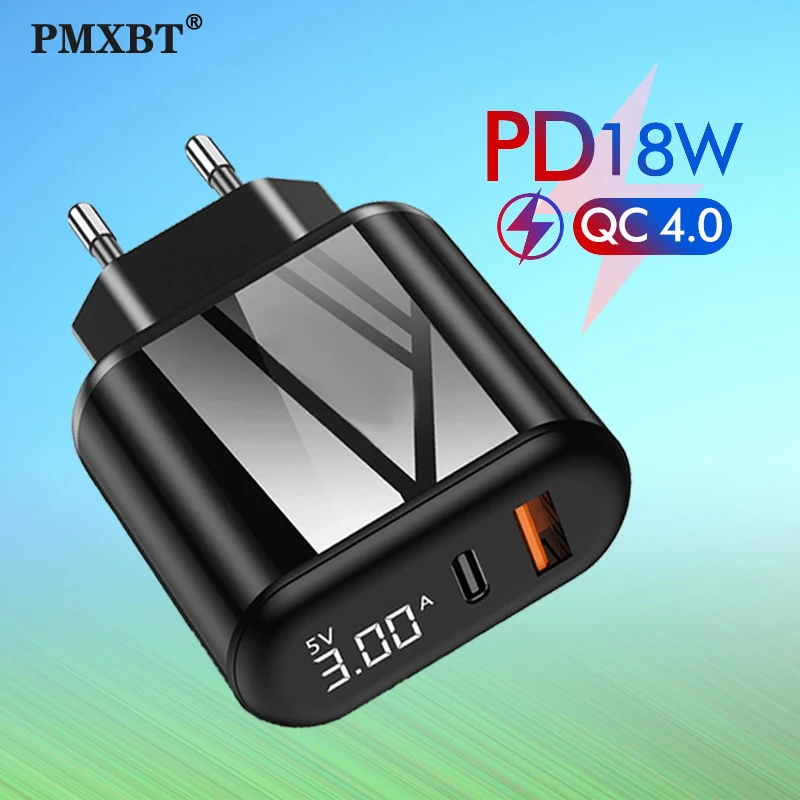USB-кабель для быстрой зарядки 18 Вт QC 4 0 3 Type C PD светодиодный дисплей | Мобильные