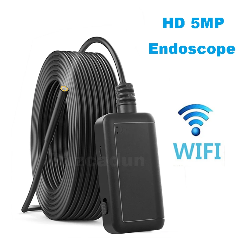 Cámara de inspección endoscópica con Wifi, boroscopio, sonda de inspección de vídeo para teléfono Android/iOS, cámara de tubo de cable duro hd