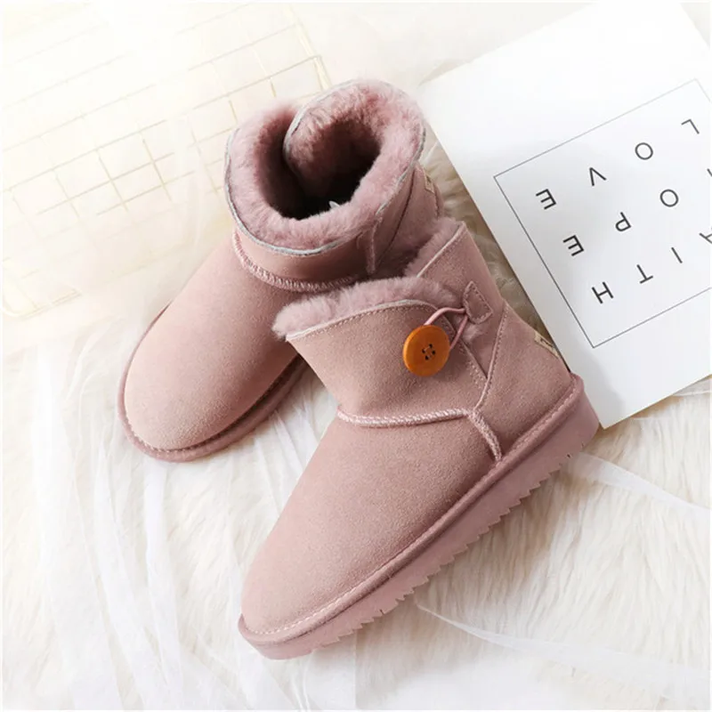 Skup Kostki buty z prawdziwej skóry kobiet darmowe wysyłki hurtowych australia klasyczne antypoślizgowe gumowe buty na zewnątrz śnieg czarny duży rozmiar 43