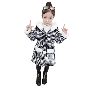 

toddler girl fur coat elegant thick hooded jacket coat for 3-10years girls child kids Winter warm coat clothes outerwear