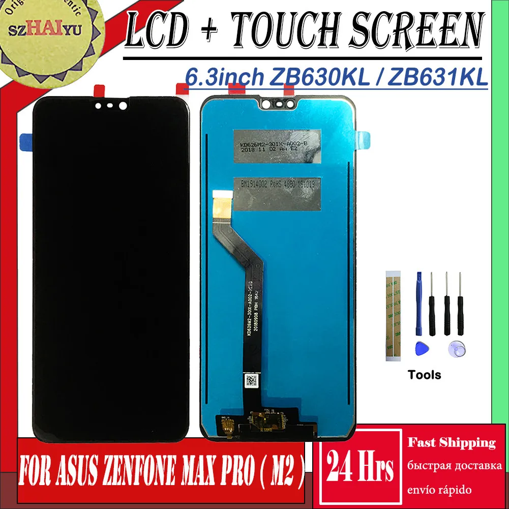 

SZHAIYU LCD Display For Asus Zenfone Max Pro ( M2 ) ZB630KL / ZB631KL Screen Touch Digitizer Assembly