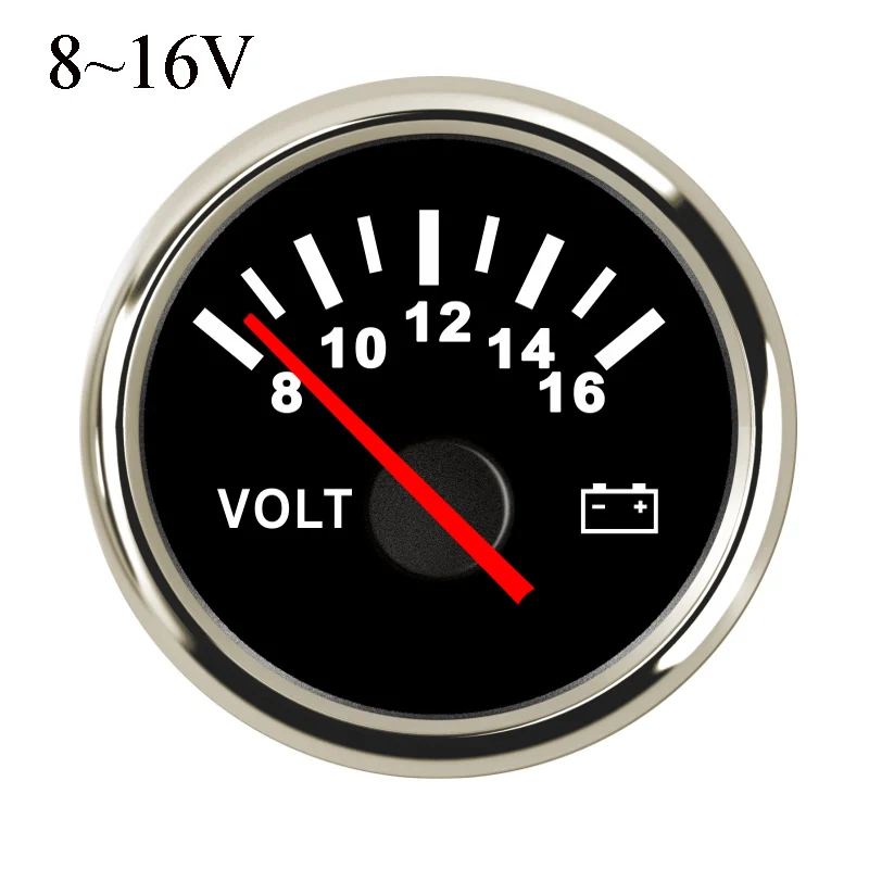 52 мм нержавеющая сталь вольтметр Gauge16~ 32 В/8~ 16 В вольт лодка морской вольтметр Авто Запчасти измерительные приборы - Цвет: BS 8 16V