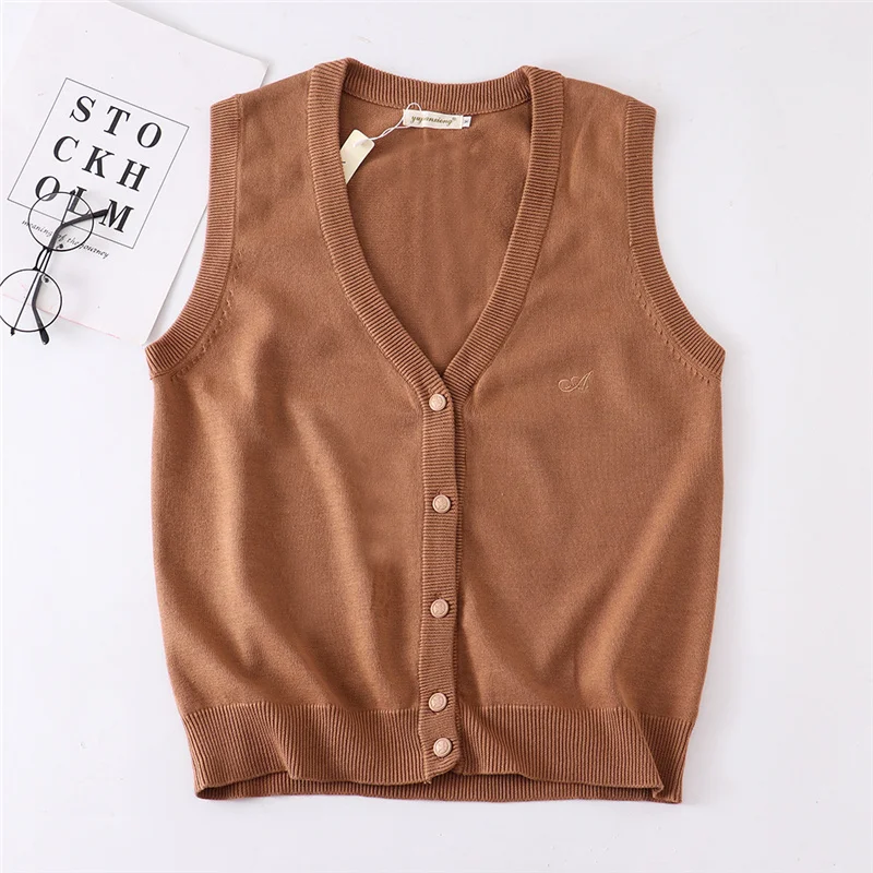 Japanese School JK Uniform Knitted Sweater Vest Ladies Sleeveless Waistcoat For Girls Winter Anime Vest Cardigan Jacket Women