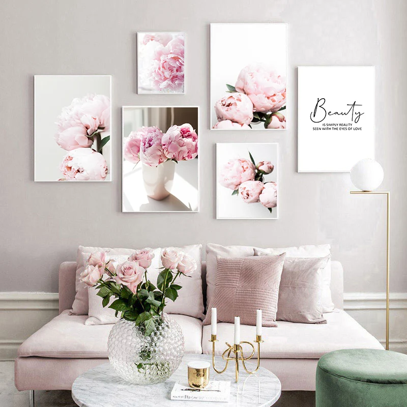 Scandinavian-Style-Flower-Pictures-Vase-Wall-Posters-on-The-Wall-Pink-Canvas-Painting-for-Living-Room