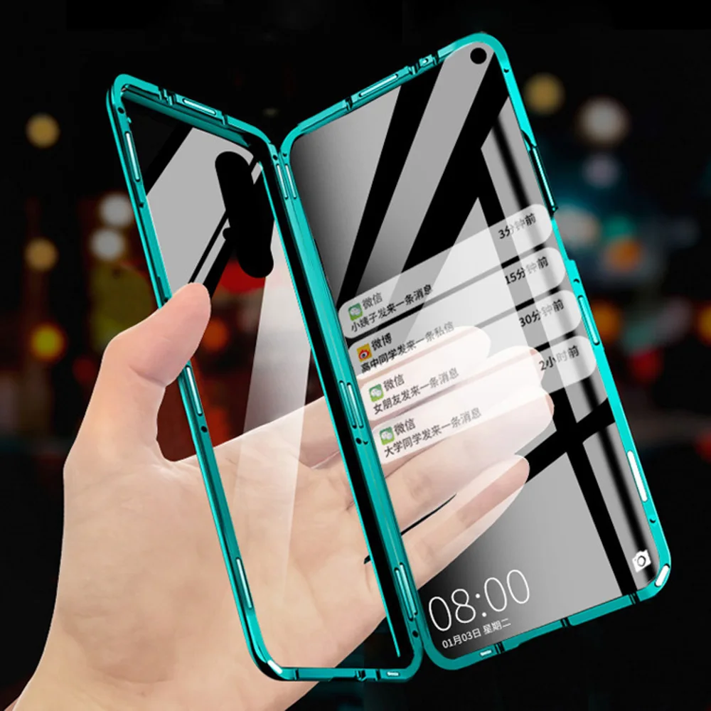 360 Magnetic Double Tempered Glass Case For Xiaomi Redmi Note 8 7 Pro K20 Cases On Xiaomi Mi Note 10 Pro 9T A3 9 SE Lite Covers