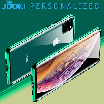 

For iPhone 11 Tempered Glass Hybrid Armor Shockproof Rugged Cover For iPhone 11 Pro Max 5.8 Metal Bumper tough Alloy Glass case