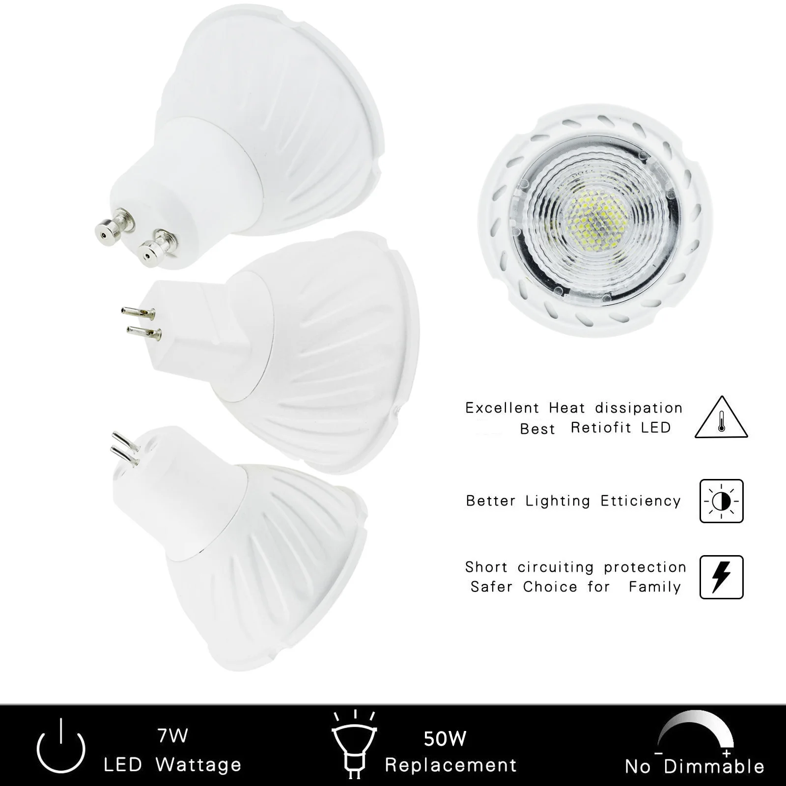 10X 디밍 가능 GU10 LED 스포트라이트 220V 7W MR16 GU5.3 LED 램프 COB 45 빔 각도 차가운 따뜻한 화이트 bombilla 전구 램프 홈 오피스