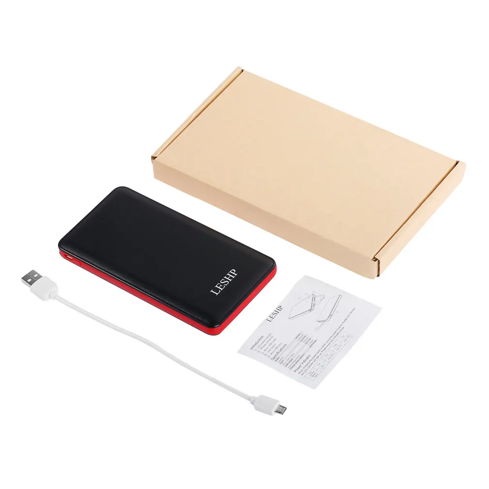 

LESHP Super-high 10000mAh Capacity 10W Lightweight Portable Fast-charging 4-Port Power Bank For Iphone For Samsung