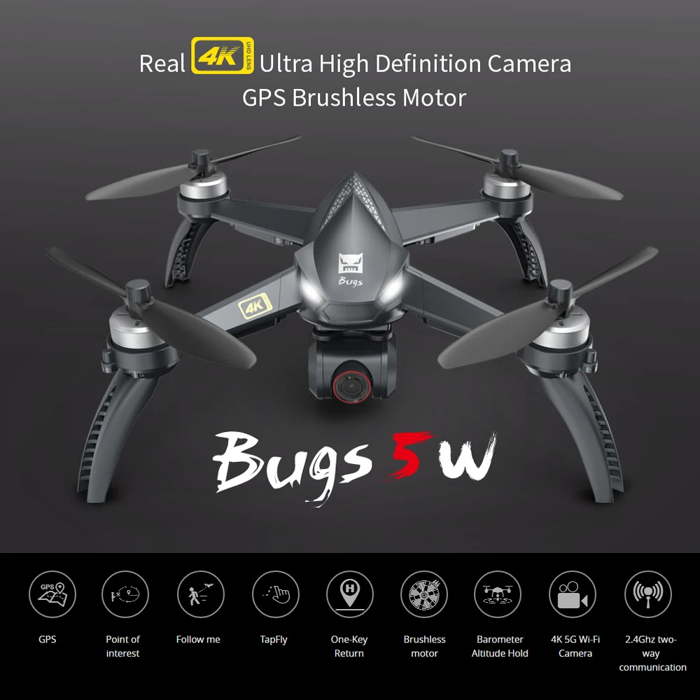 

New MJX Quadcopter B5W Drone GPS Brushless Bugs 20min Drones Time 5G RC 2.4GHZ Upgraded 4K Wifi FPV Camera Auto Return Dron Toy