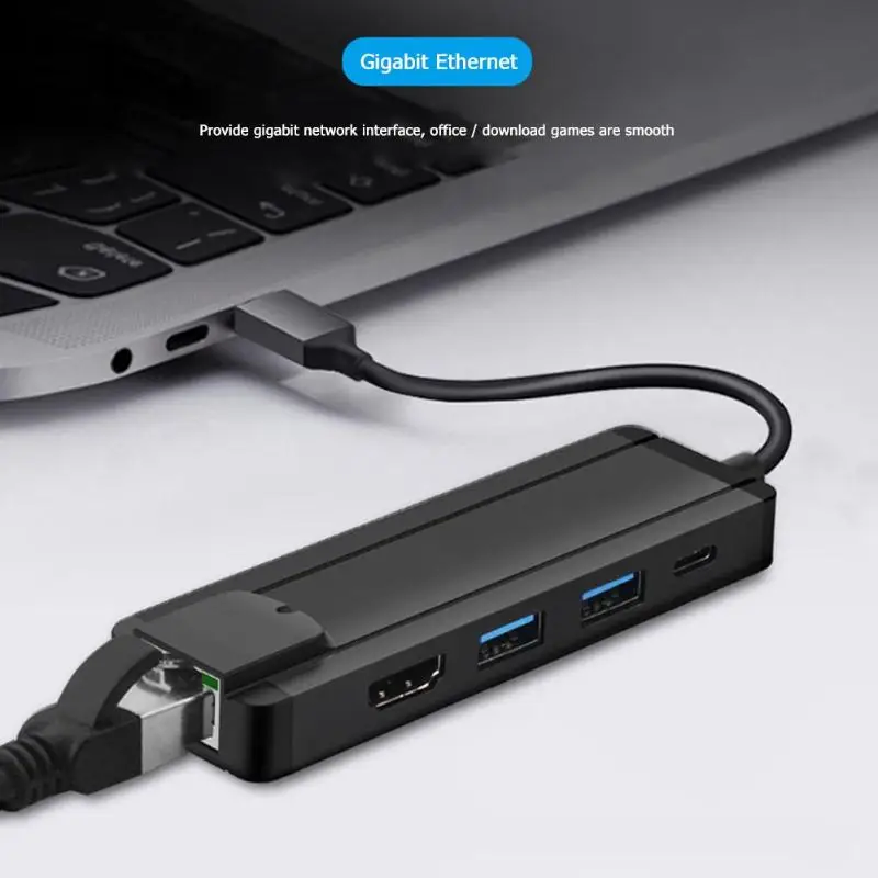 USB C концентратор Тип C до 4 к HDMI USB3.0 USB-C PD Charing RJ45 конвертер Gigabit Ethernet адаптер док-станция для MacBook Pro