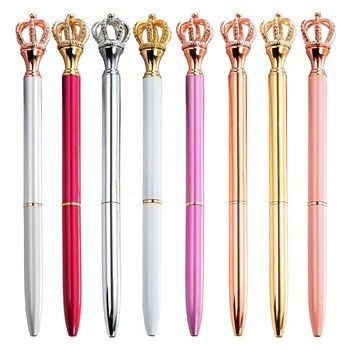 

100pc Creative 1.0 mm Cute Kawaii Diamond Golden Crown Ball Ballpoint Pens Ballpen For Office School Writing Supplies Stationery