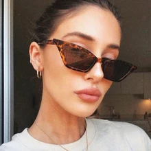 Новое поступление, маленькая оправа, кошачий глаз, солнцезащитные очки для женщин,, квадратные, винтажные, прозрачные, розовые, красные, фирменный дизайн, Ретро стиль, дешевые очки, UV400