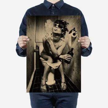 

Toilet story Art Painting Wall Retro Poster Bathroom Toilet Wall Decorative Posters Art Wall sticker