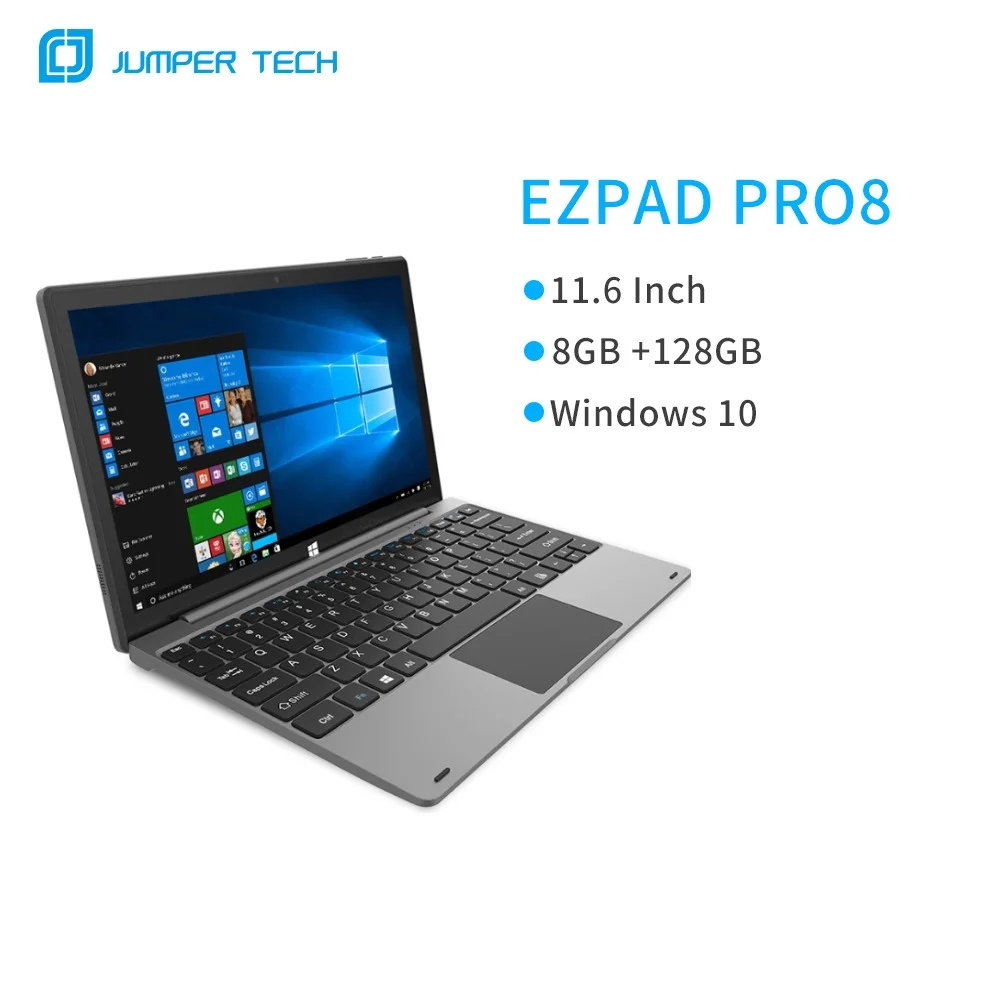 Jumper-Tableta EZpad Pro 8 Intel Quad Core, 8GB, 2020 GB, ultrafina, Win 10 con teclado, 128 pulgadas, 11,6X1920, Pantalla IPS táctil, 1080