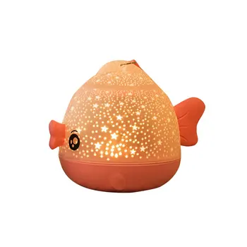 

Fish Starry Sky Night Light Wireless Remote Night Light 360-Degree Rotation 4 Patterns 3D Atmosphere Light Portable Light
