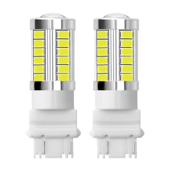 

2PCS White 12V Daytime Running Light 3157-33smd Car Brake Light Tail Turn Signal Auto Rear Reverse Bulbs