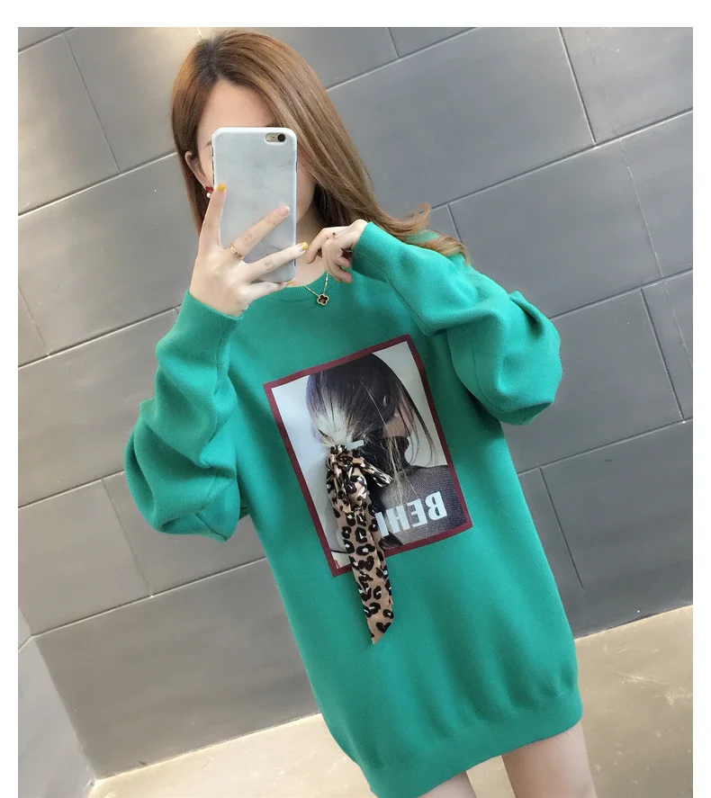 Autumn Time-limited Cotton Standard Full Women's Loose Pullover Sweater Bottoming New Net Foreign Air For Women
