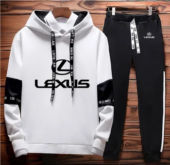 

Hoodies Men for Lexus Car Logo Printed unisex Sweatshirt Men Hoodie Casual+Pants 2Pcs Sporting suit Fleece Warm Thick sportwear