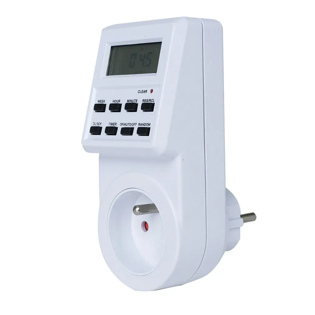 Digital Small Screen Timer Switch Socket Timer Power Meter Electronic Outlet Socket Programmable Setting for Kitchen