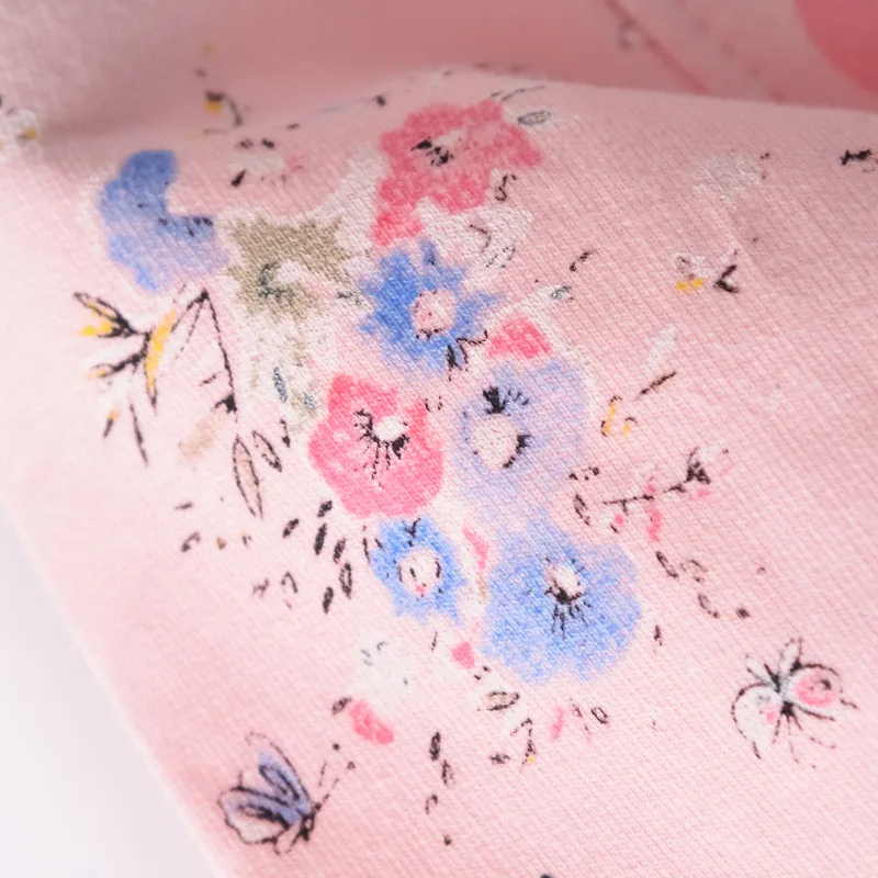 Весенне-осенние Топы с длинными рукавами и круглым вырезом для девочек; модные топы с красивым цветочным принтом и вышивкой; G564