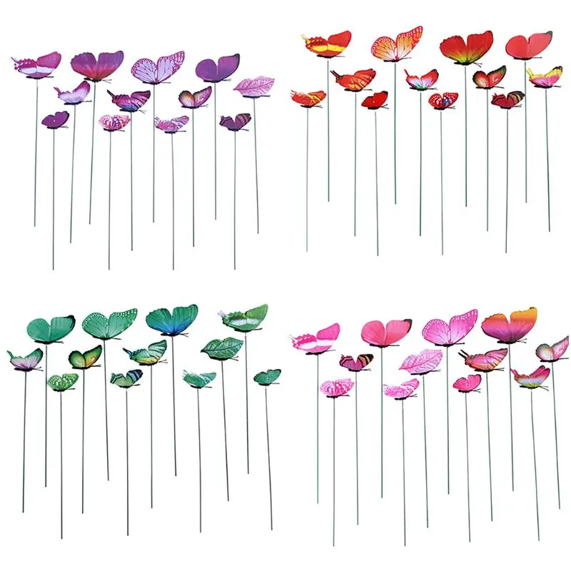 

12Pcs Artificial Butterfly Decorations Vibrant Garden Yard Lawn Patio Outdoor Art Ornaments Random Color Decorative Crafts