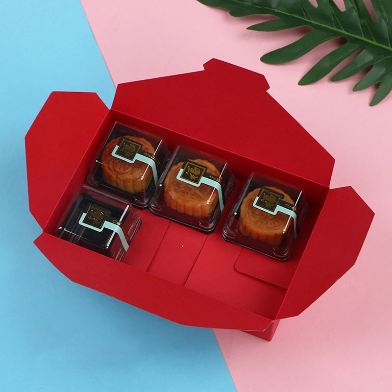 5/10pcs Kraft Paper Gift Box Red/White Candy Chocolate Packing Boxes DIY Handmade Cake Case Wedding Christmas Party Gift Package