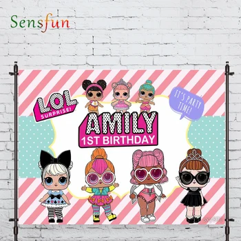 

LEVOO photography background pink girl toy doll birthday party fabric custom shoot prop background photocall photo studio