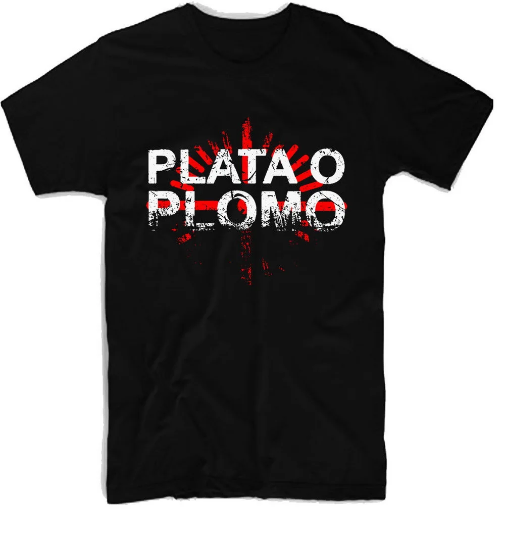 PLATA O PLOMO 100% хлопок Мужская T-SHIRT. E0230 унисекс Мужские и женские топы футболка |