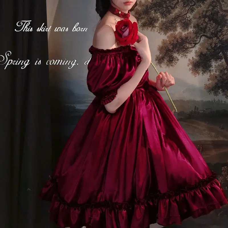 Sweet Vintage Palace Lolita Dress Princess Girl French Elegant Princess Bowknot Dress Victorian Gothic Girl