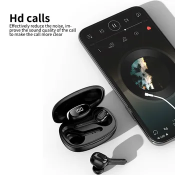 

TWS T9 LED Bluetooth Wireless Earbuds Earphones Touch Control Sport Headset Noise Cancel led power display In-ear with Mic