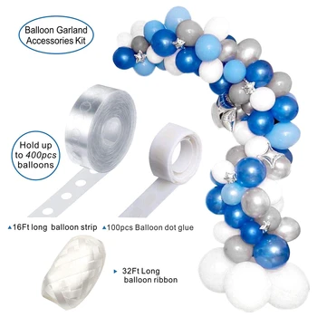 

100pcs High Quality Decorative Thick Silver White Blue Color Balloon Set Latex Balloon Wedding Birthday Ceremony Party Decor