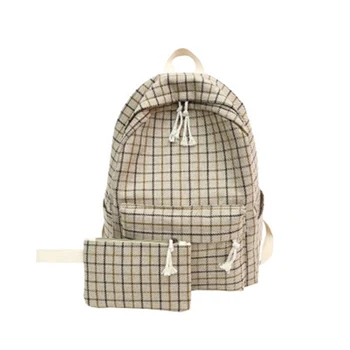 

2019 New Fashion Women Backpack Student Girl School Bag New Travel Bag Plaid Style Shoulder Bag For Women Bagpack Women Bookbag