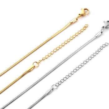 

LUXUKISSKIDS 10pcs/lot 2mm 45+5cm Chain Necklace Men Women Gold/Steel Stainless Steel Cuban Chain Necklaces For Jewelry DIY