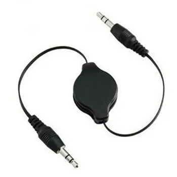 

Audio Cable 3.5mm Male To Male Audio Cable Retractable Recording Line Telescopic Recording Line Black