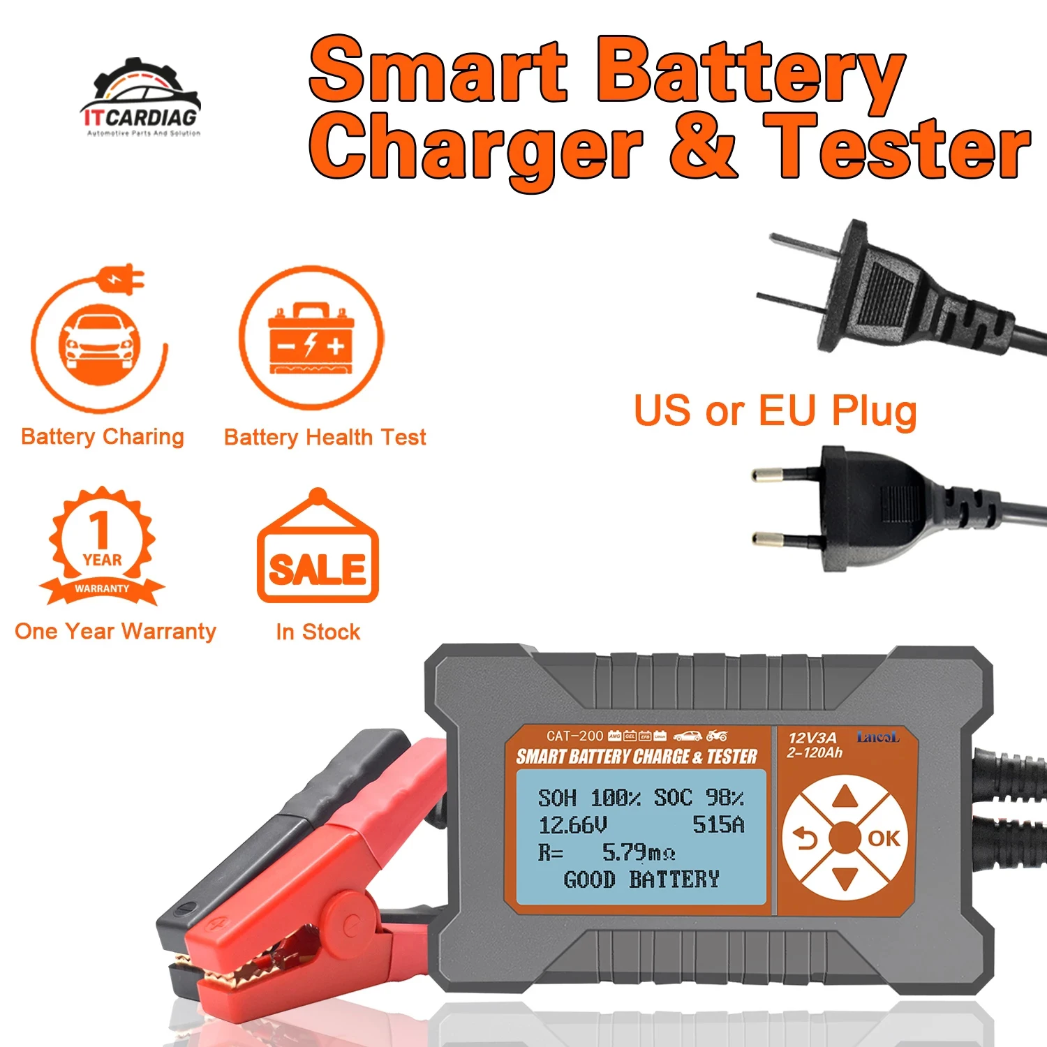 CarBatteryTesterFullAutomaticCarBatteryChargerWithLCDScreen