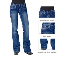 Весна Осень Женские повседневные джинсы женские с высокой талией модные прямые джинсы эластичные джинсы размера плюс 4XL женские джинсовые брюки