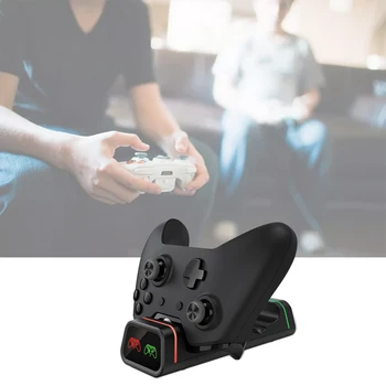 

Dual Wireless Controller Charger Charging Station with 1200MAh Battery Pack USB Cable for One X/S