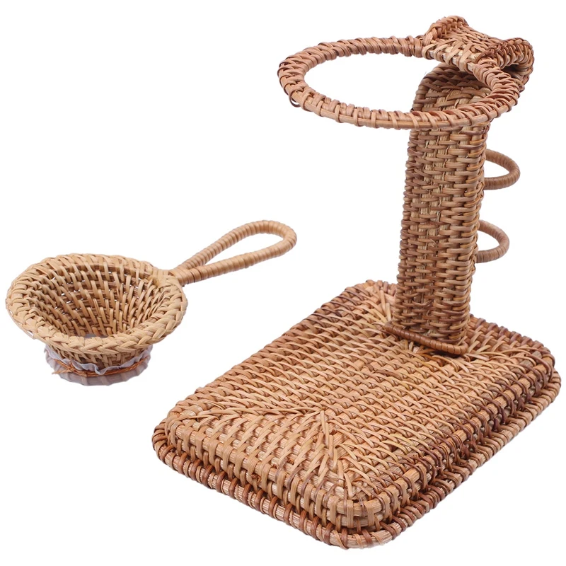 

TOP!-Vietnamese Autumn Rattan Tea Tray Accessories Kung Fu Tea Set Creative Handmade Rattan Tea Filter Bag Set Tea Ceremony Acce